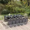vidaXL Ensemble à manger de jardin coussins 13 pcs Résine tressée Gris