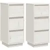 vidaXL Buffets 2 pcs Blanc 32x34x75 cm Bois massif de pin