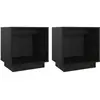 vidaXL Tables de chevet 2 pcs Noir 40x30x40 cm Bois de pin solide