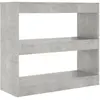vidaXL Bibliothèque/Séparateur de pièce Gris béton 80x30x72 cm