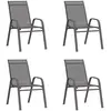 vidaXL Chaises empilables de jardin 4 pcs Gris Tissu textilène