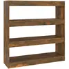 vidaXL Bibliothèque/Séparateur de pièce Chêne fumé 100x30x103 cm