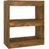vidaXL Bibliothèque/Séparateur de pièce Chêne fumé 60x30x72 cm