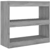 vidaXL Bibliothèque/Séparateur de pièce Sonoma gris 80x30x72 cm