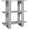 vidaXL Bibliothèque/Séparateur de pièce Sonoma gris 80x30x87 cm