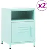 vidaXL Tables de chevet 2 pcs Vert menthe 35x35x51 cm Acier 3095219