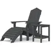 vidaXL Chaise de jardin Adirondack repose-pied table PEHD Anthracite