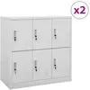 vidaXL Armoires à casiers 2 pcs Gris clair 90x45x92,5 cm Acier