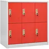 vidaXL Armoires à casiers 2 pcs Gris clair et rouge 90x45x92,5cm Acier