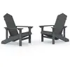 vidaXL Chaises de jardin Adirondack 2 pcs PEHD Anthracite