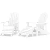 vidaXL Chaises de jardin Adirondack 2 pcs avec repose-pieds PEHD Blanc