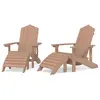 vidaXL Chaises de jardin Adirondack 2pcs avec repose-pieds PEHD Marron
