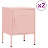 vidaXL Tables de chevet 2 pcs Rose 35x35x51 cm Acier