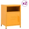 vidaXL Tables de chevet 2 pcs Jaune moutarde 35x35x51 cm Acier