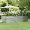 vidaXL Lit surélevé de jardin Argenté Acier enduit de poudre