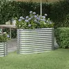 vidaXL Lit surélevé de jardin Acier enduit de poudre Argenté