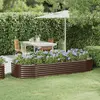 vidaXL Lit surélevé de jardin Acier enduit de poudre marron