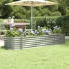 vidaXL Lit surélevé de jardin Acier enduit de poudre Argenté