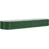 vidaXL Lit surélevé de jardin Acier enduit de poudre 296x80x36 cm Vert