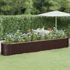 vidaXL Lit surélevé de jardin Acier enduit de poudre marron