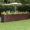 vidaXL Lit surélevé de jardin Acier enduit de poudre marron