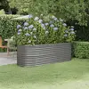vidaXL - Plantenbak - 224x80x68 - cm - gegalvaniseerd - staal - grijs