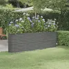 vidaXL Lit surélevé de jardin Acier enduit de poudre 224x40x68 cm gris