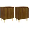 vidaXL Tables de chevet pieds en bois 2 pcs Chêne marron 40x30x50 cm