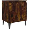 vidaXL Table de chevet avec pieds en métal Chêne fumé 40x30x50 cm