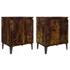 vidaXL Vidaxl Tables De Chevet Avec Pieds En Métal Chêne Fumé 40x30x50 Cm