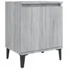 vidaXL Table de chevet avec pieds en métal Sonoma gris 40x30x50 cm