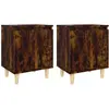 vidaXL Tables de chevet et pieds en bois 2 pcs Chêne fumé 40x30x50 cm