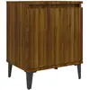 vidaXL Table de chevet avec pieds en métal Chêne marron 40x30x50 cm