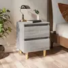 vidaXL Table de chevet avec pieds en bois Sonoma gris 40x35x50 cm