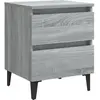 vidaXL Table de chevet avec pieds en métal Sonoma gris 40x35x50 cm