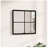vidaXL Miroir mural Noir 40x40 cm métal