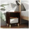 vidaXL Tables de chevet et pieds en bois 2 pcs Chêne fumé 40x30x50 cm