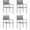 vidaXL Chaise à dîner de jardin empilable lot de 4 gris résine tressée