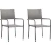 vidaXL Chaise à dîner de jardin empilable lot de 2 gris résine tressée