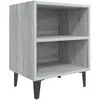 vidaXL Table de chevet avec pieds en métal Sonoma gris 40x30x50 cm