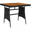 vidaXL Table de jardin Noir 70x70x72 cm Résine tressée et acacia