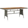 vidaXL Table de jardin Gris 160x70x72 cm Résine tressée et acacia
