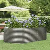 vidaXL Lit surélevé de jardin Gris 212x140x68cm Acier enduit de poudre