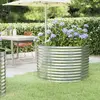 vidaXL Lit surélevé de jardin Acier enduit de poudre Argenté