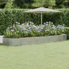 vidaXL Lit surélevé de jardin Acier enduit de poudre Argenté
