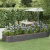 vidaXL Lit surélevé de jardin Acier enduit de poudre 322x100x36cm gris