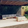 vidaXL Salon de jardin 11 pcs avec coussins gris bois de pin