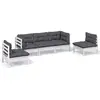 vidaXL Salon de jardin 5 pcs avec coussins bois de pin massif