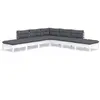 vidaXL Salon de jardin 7 pcs avec coussins blanc bois de pin
