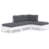 vidaXL Salon de jardin 4 pcs avec coussins bois de pin massif